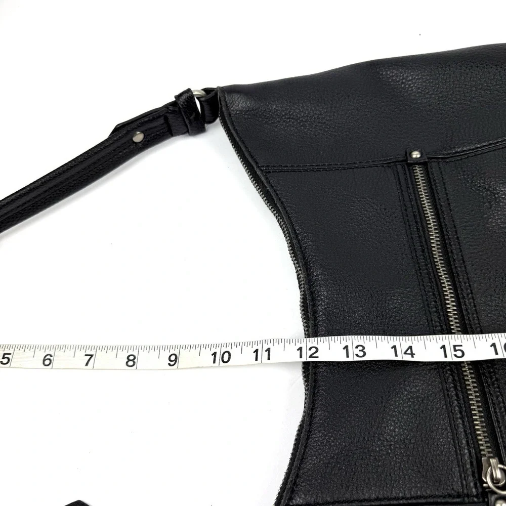 The Sak Sequoia Hobo Handbag Black Soft Leather Slouchy Handbag NO Charm